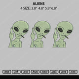 Aliens Embroidery File 4 size