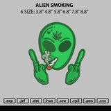 Alien Smoking Embroidery File 6 sizes