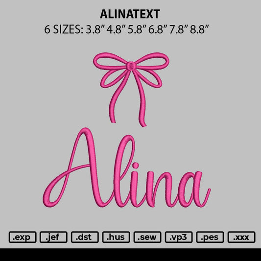 Alinatext Embroidery File 6 sizes