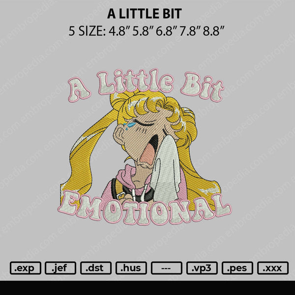 A Little Bit Embroidery File 5 sizes