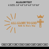 Allglorytext Embroidery File 6 sizes