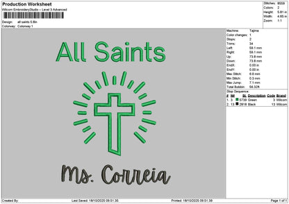 Santstext Embroidery File 6 sizes