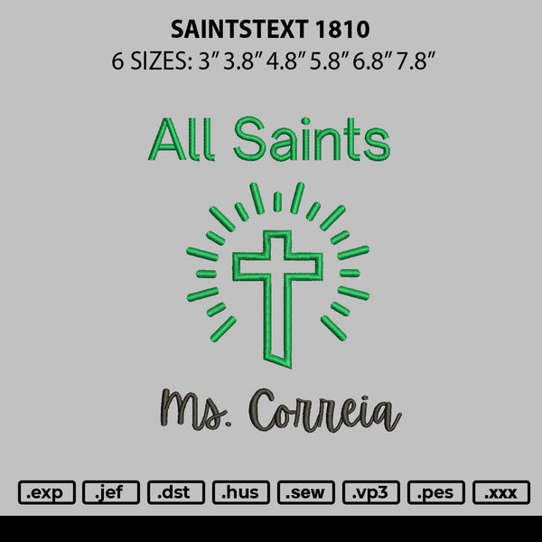 Santstext Embroidery File 6 sizes