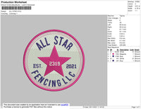 All Star Embroidery File 4 size