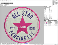 All Star Embroidery File 4 size