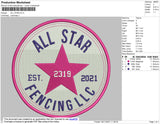 All Star Embroidery File 4 size