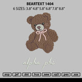 Beartext 1404 Embroidery File 6 sizes