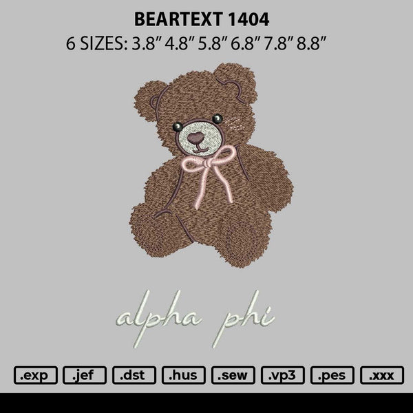 Beartext 1404 Embroidery File 6 sizes