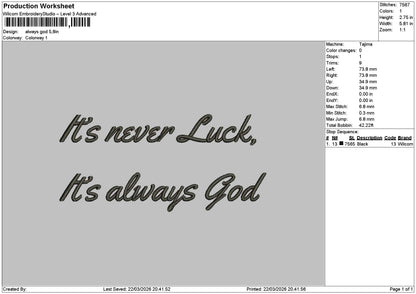 Alwaystext 2203 Embroidery File 6 sizes