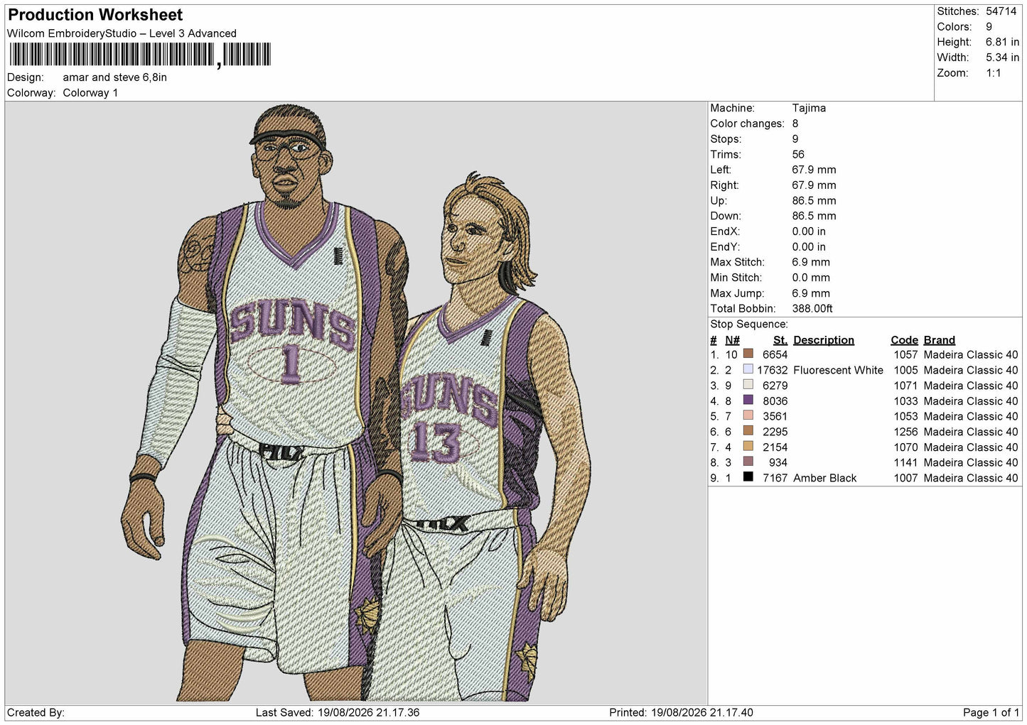 Players 1908 Embroidery Machine Design File 6 sizes