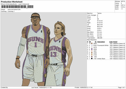 Players 1908 Embroidery Machine Design File 6 sizes