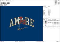 Amare Embroidery File 6 sizes