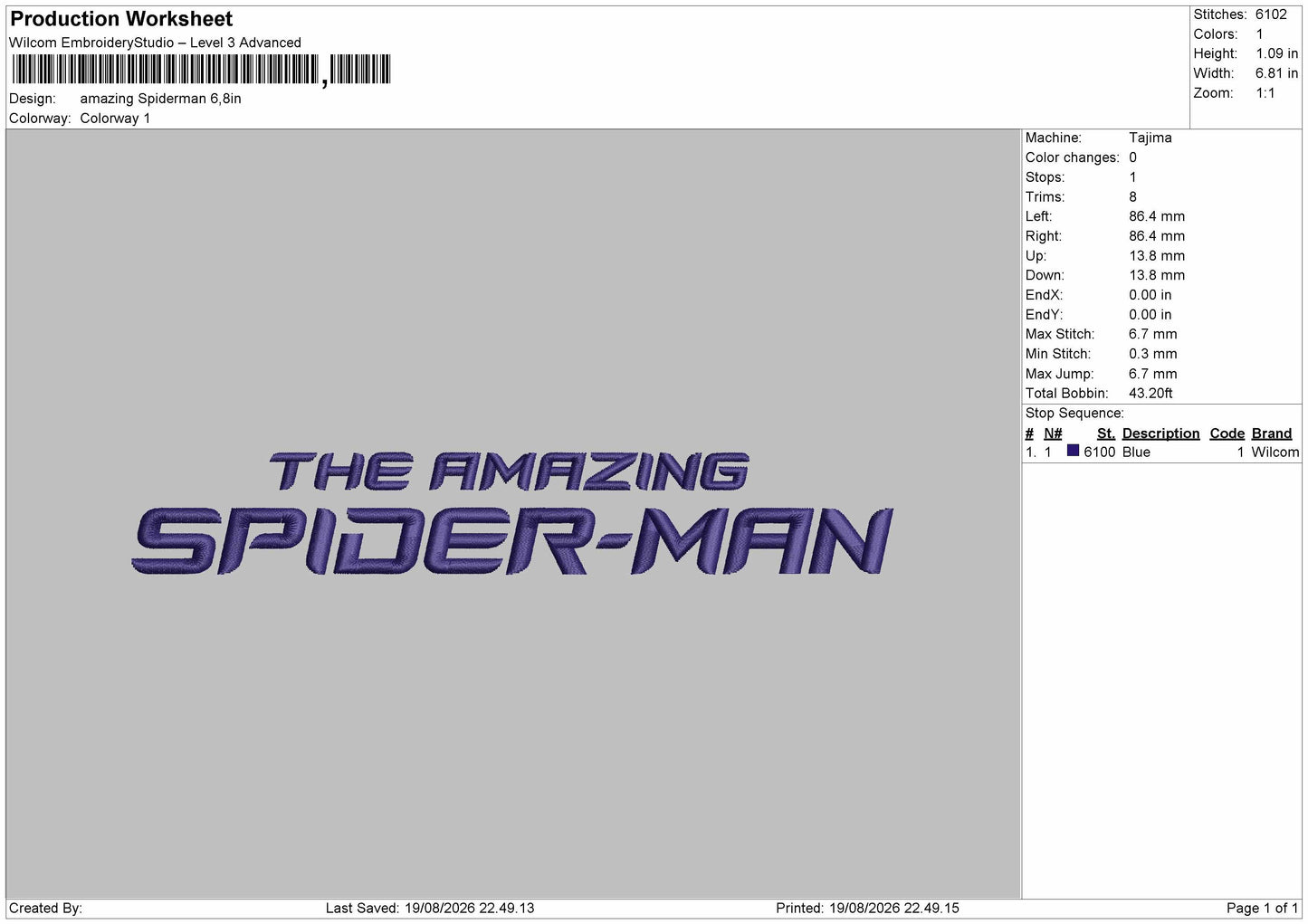 Spider text 1908 Embroidery Machine Design File 6 sizes
