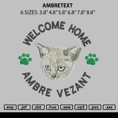 Ambretext Embroidery File 6 sizes