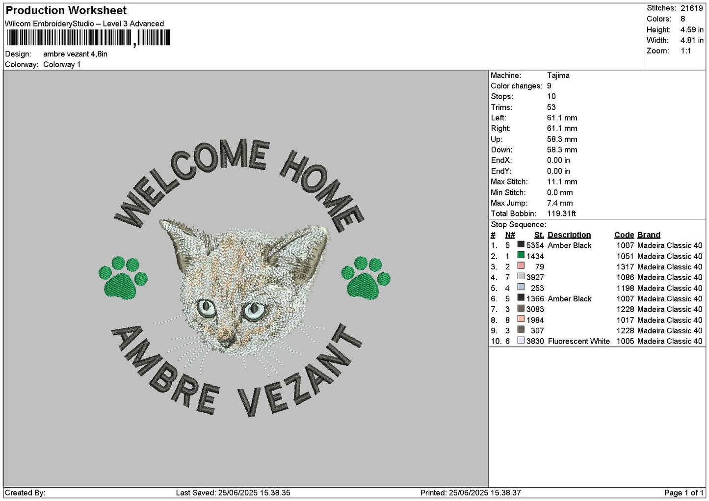 Ambretext Embroidery File 6 sizes