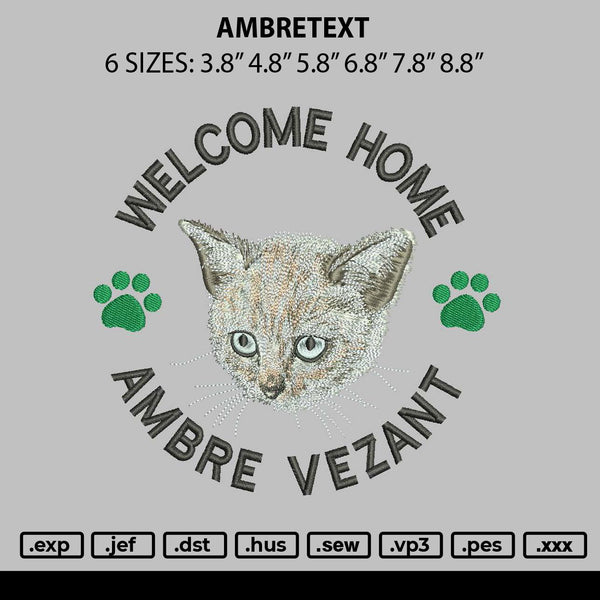 Ambretext Embroidery File 6 sizes