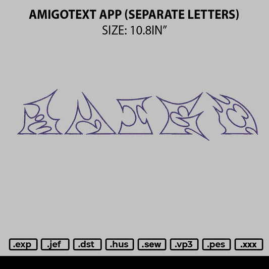 Amigotext App Separated Letters Embroidery Files