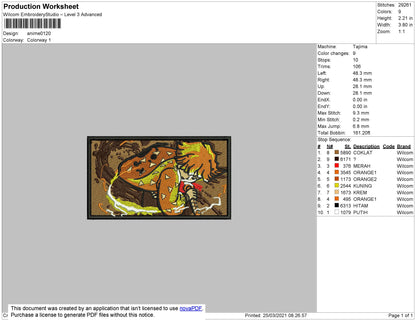 Anime 06 Embroidery File 4 size