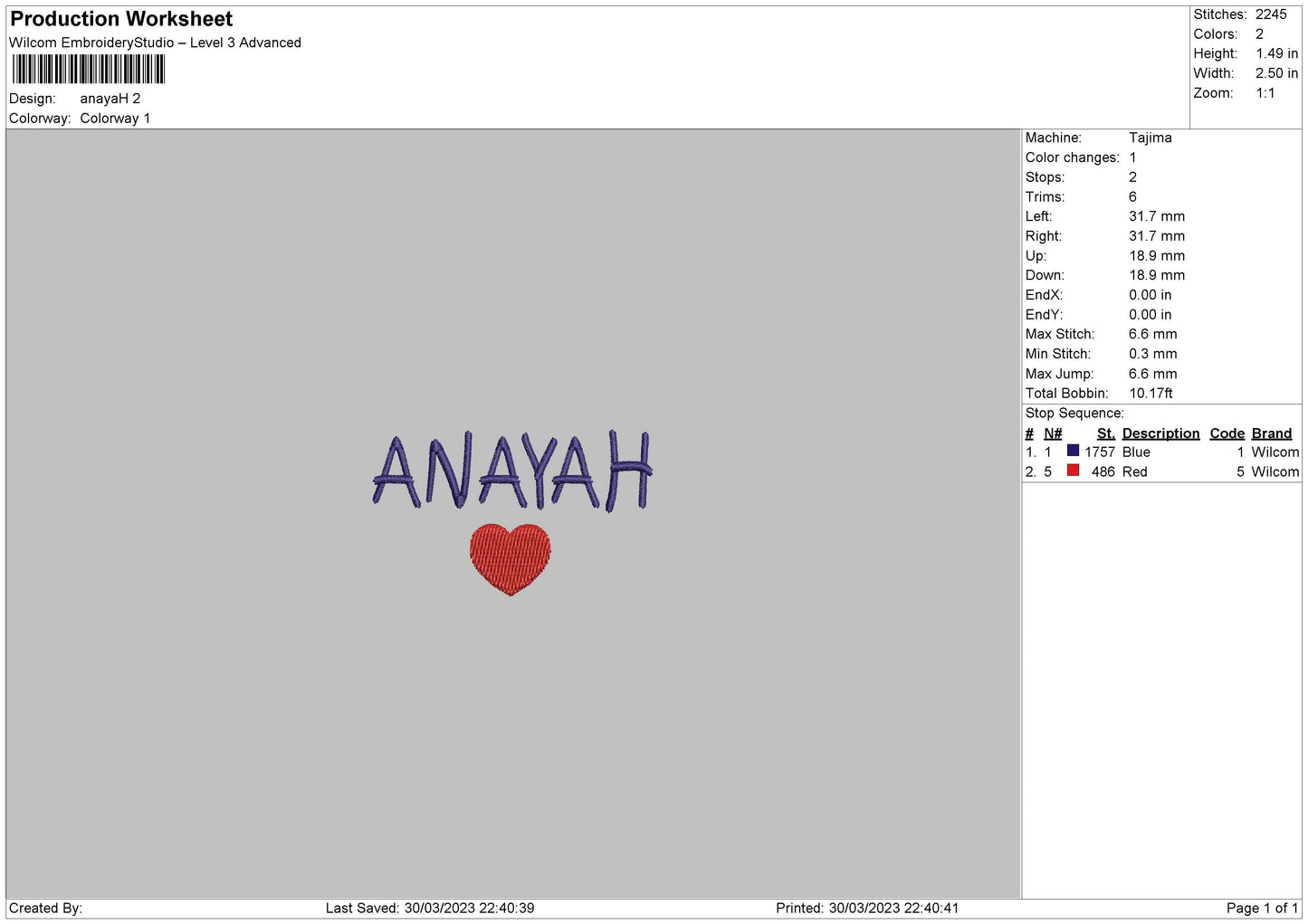 Anayah Embroidery File 6 sizes