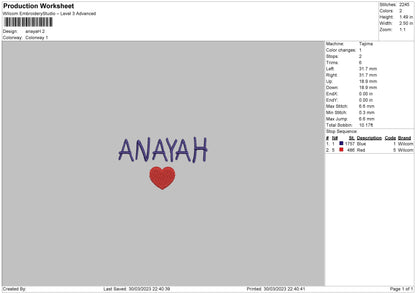 Anayah Embroidery File 6 sizes