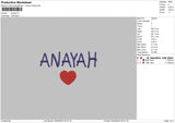 Anayah Embroidery File 6 sizes