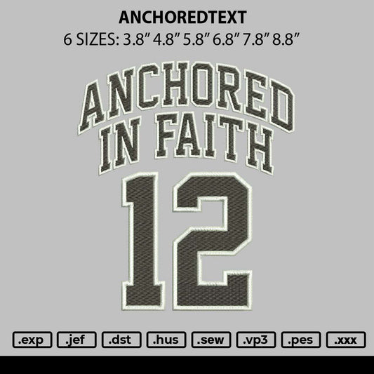 Anchoredtext Embroidery File 6 sizes