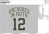 Anchoredtext Embroidery File 6 sizes