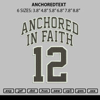Anchoredtext Embroidery File 6 sizes