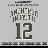 Anchoredtext Embroidery File 6 sizes