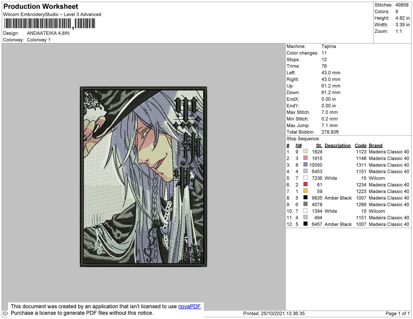 Andaateika Embroidery File 4 size