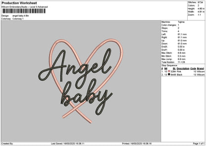 Angeltext 1605 Embroidery File 6 sizes