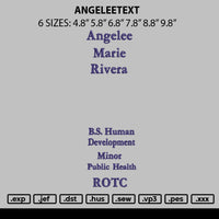 Angeleetext Embroidery File 6 sizes