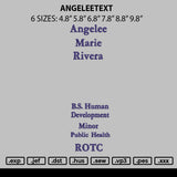 Angeleetext Embroidery File 6 sizes