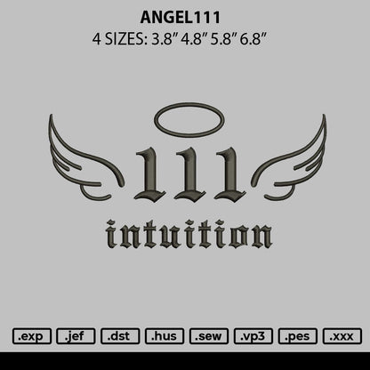 Angel111 Embroidery File 6 sizes