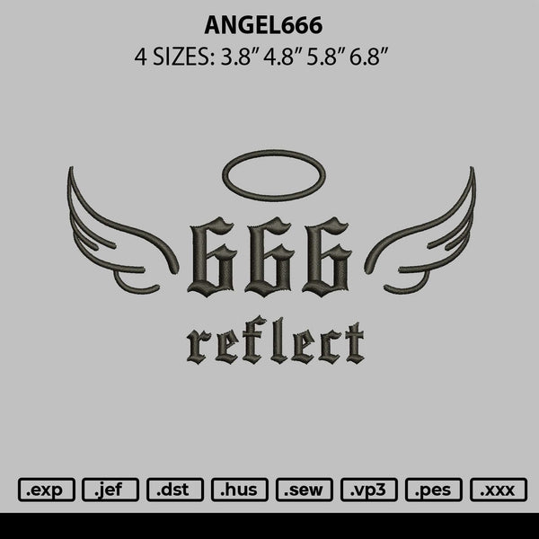 Angel666 Embroidery File 6 sizes