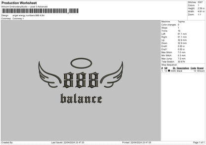 Angel888 Embroidery File 6 sizes