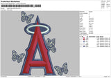 A Logo Butterflies Embroidery File 4 size