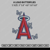 A Logo Butterflies Embroidery File 4 size