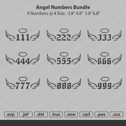 Angel Numbers Bundle embroidery files
