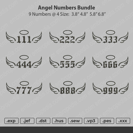 Angel Numbers Bundle embroidery files