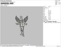 Angel Man Outline Embroidery File 4 size