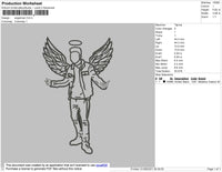 Angel Man Outline Embroidery File 4 size