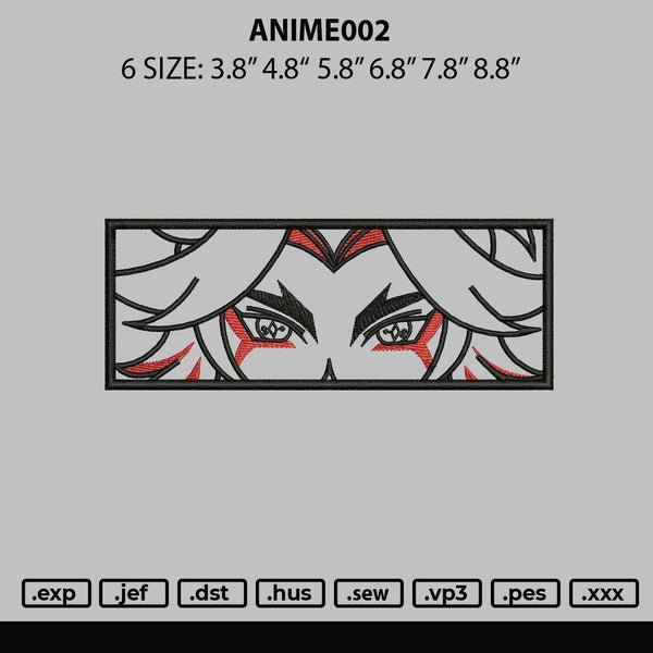 Anime002 Embroidery File 6 sizes