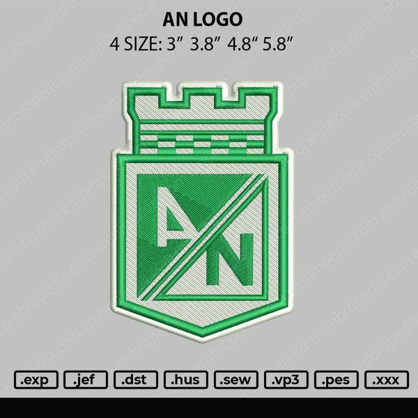 An Logo Embroidery File 4 size