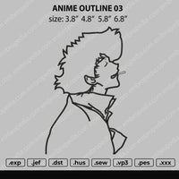 Anime Outline 03 Embroidery File 4 size