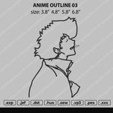 Anime Outline 03 Embroidery File 4 size