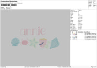 Annietext Embroidery File 6 sizes