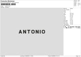 Antonio Embroiery File 6 sizes