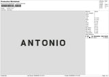 Antonio Embroiery File 6 sizes