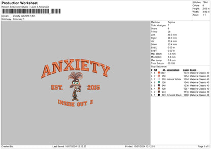 Anxiety 21 15 Embroidery 2 Files